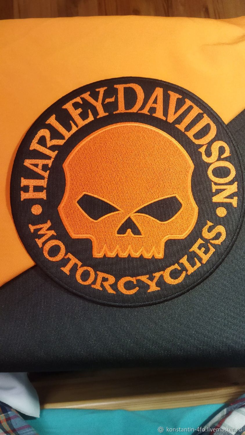 Нашивки Harley-Davidson Willie G на спину черно-оранжевая, Именные сувениры, Москва,  Фото №1