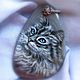 Pendant with painted stone cat Scientist, Pendants, Moscow,  Фото №1