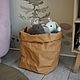 Корзина-мешок для хранения XL 43*25*25 см./цвет миндаль. Корзины. ecoideas.shop. Интернет-магазин Ярмарка Мастеров.  Фото №2