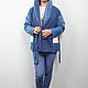 Blue wool coat with fur pockets. Coats. Yana Levashova Fashion. Online shopping on My Livemaster.  Фото №2