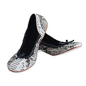 Обувь ручной работы handmade. Livemaster - original item Ballet flats crocodile Python ISABEL. Handmade.