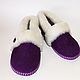 Fur Slippers for women purple. Slippers. Warm gift. Online shopping on My Livemaster.  Фото №2