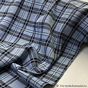 Материалы для творчества handmade. Livemaster - original item Fabric: Blue checkered Jersey.. Handmade.