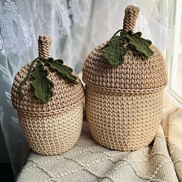 Для дома и интерьера ручной работы. Ярмарка Мастеров - ручная работа Набор вязаных корзин. Handmade.
