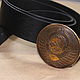 Men's leather belt with buckle Coat of arms of the USSR. Straps. zlathunter. My Livemaster. Фото №6