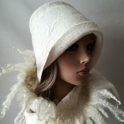 Аксессуары handmade. Livemaster - original item White felted hat made of merino and alpaca wool. Handmade.