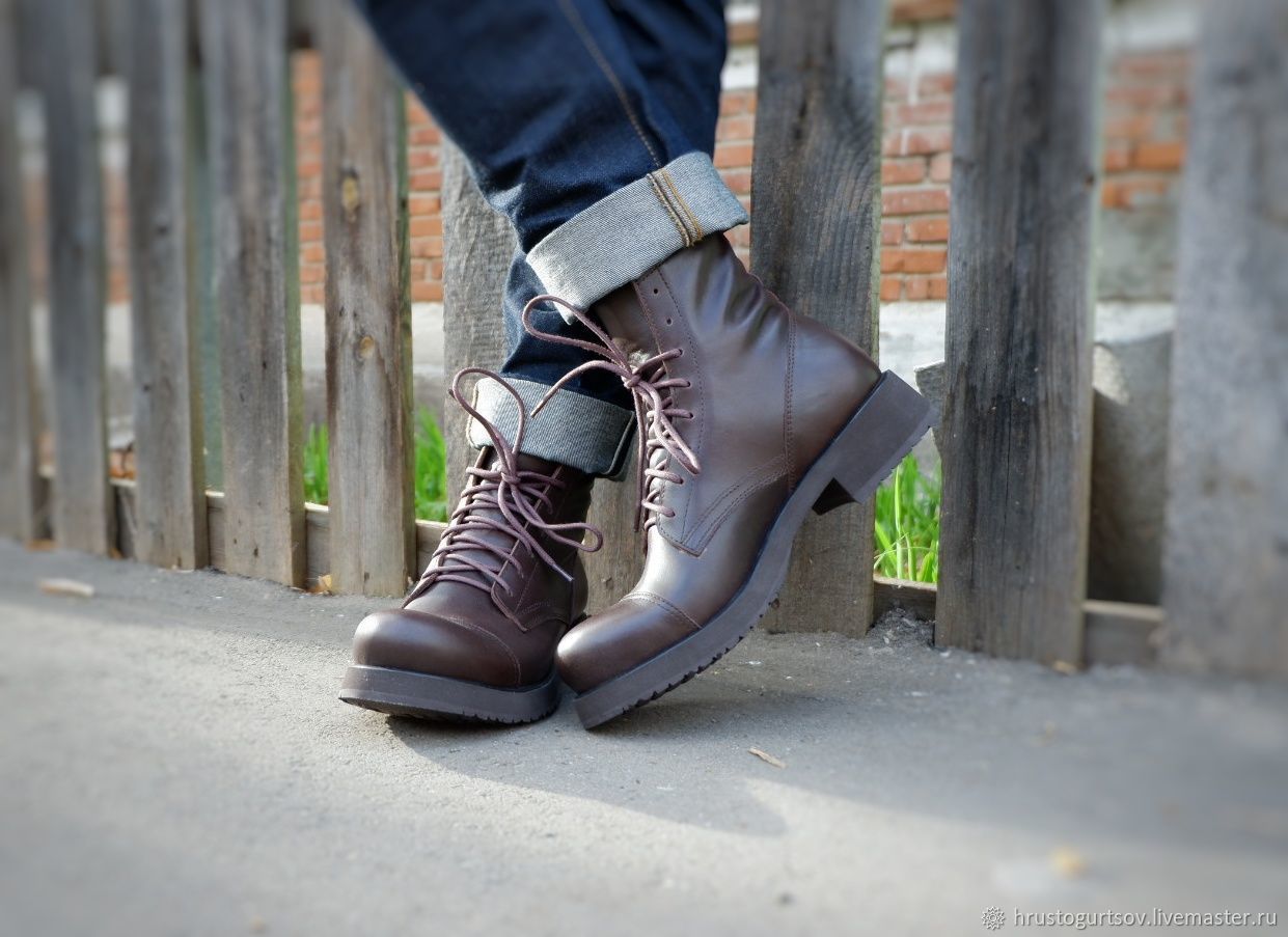 Ботинки: брутальные мужские ботинки из натуральной кожив военном стиле винтернет-магазине Ярмарка Мастеров по цене 23700 ₽ – PVVBIBY