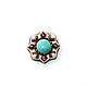 Brooch-the order of 'Turquoise and chocolate'. Brooches. PatinaBeadJewellery. My Livemaster. Фото №5
