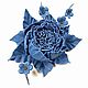 Dance Of The Roses. blue. brooch made of genuine leather. Brooches. ms. Decorator. My Livemaster. Фото №6
