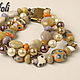 Bracelet coral with pearl, Bead bracelet, Moscow,  Фото №1