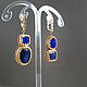 Order Asymmetric earrings with lapis lazuli and Swarovski crystals, blue earrings. Nibelung Design Beadwork. Livemaster. . Earrings Фото №3