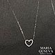 Колье сердечко серебро 925 пробы в инкрустации фианитов. Колье. MARIA GUSEVA Fashion Jewelry. Ярмарка Мастеров.  Фото №5