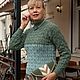 Свитер ажурный "Изумрудный малахит и мята", Свитеры, Гатчина,  Фото №1