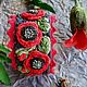 Handmade textile bracelet 'Scarlet poppies'. Textile bracelet. Straw creations. Online shopping on My Livemaster.  Фото №2