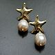 Starfish Stud Earrings with natural golden pearls. Stud earrings. Little pleasures for every day. My Livemaster. Фото №6