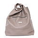 Bag Beige Leather Bag with two pockets-Bag Package T-shirt Bag, Sacks, Moscow,  Фото №1