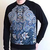 Мужская одежда handmade. Livemaster - original item Scarf sweatshirt blue. Handmade.