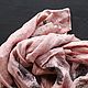 Ekoprint, madder, pink linen scarf
