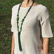 Украшения handmade. Livemaster - original item Stylish green decoration on the neck. Elegant decoration, long necklace. Handmade.