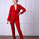 Classic Red PANTSUIT. Suits. BRAGUTSA. My Livemaster. Фото №4