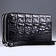 Clutch bag in crocodile leather with two zippers IMA0002B35, Clutches, Moscow,  Фото №1