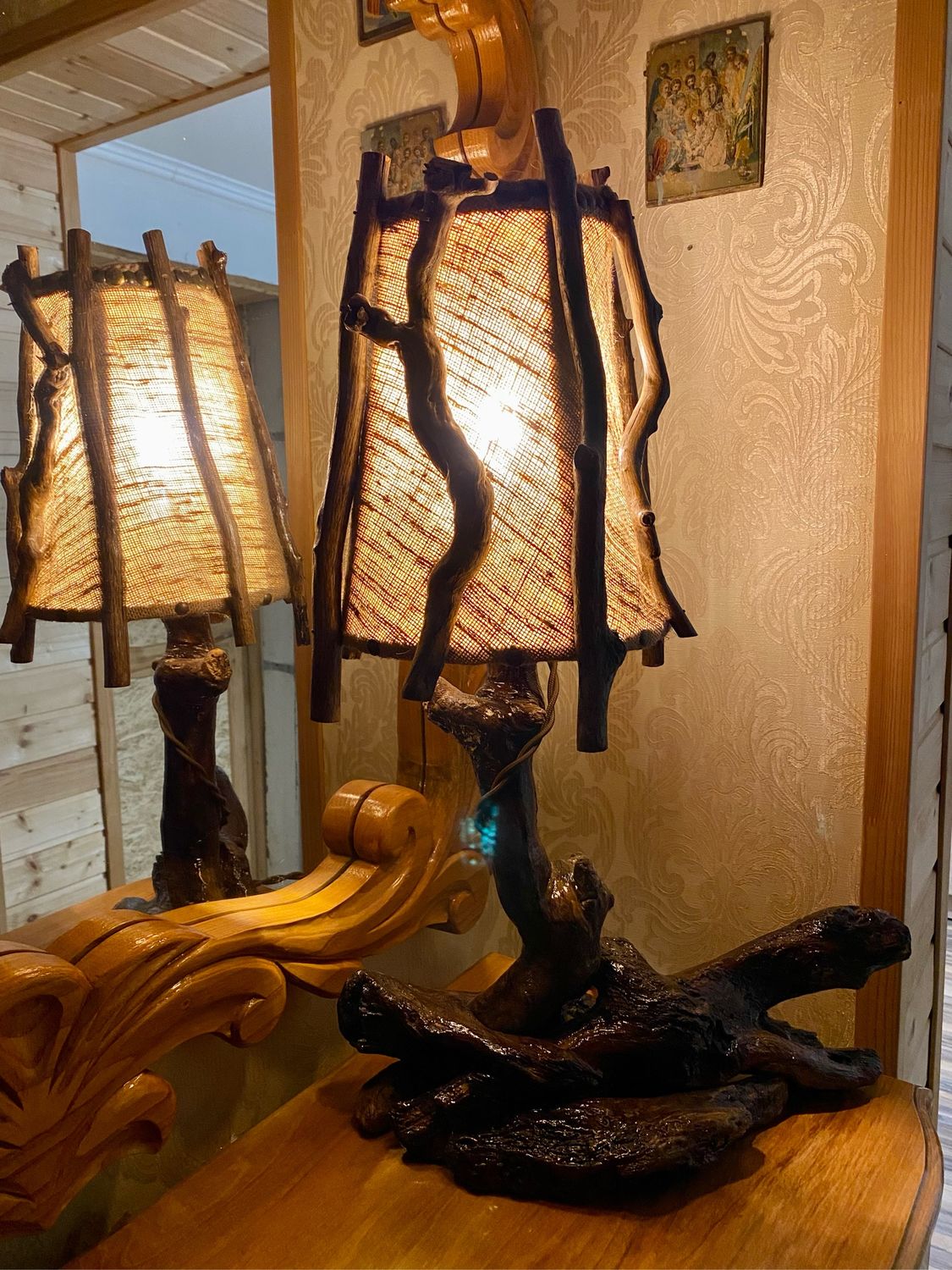 Светильник из дерева «АМАРАНТ» 50см купить в интернет-магазине Ярмарка ...