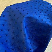 Материалы для творчества handmade. Livemaster - original item Ostrich leather, soft dressing, bright blue color.. Handmade.
