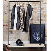 Для дома и интерьера handmade. Livemaster - original item Monopoli - clothes rack with loft-style shelf. Handmade.