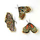 Moth - author's work with hand embroidery, Brooches, Tver,  Фото №1
