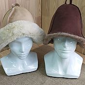 Дача и сад handmade. Livemaster - original item Bath hat made of sheepskin in stock. Handmade.