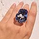 Ring with azurite 'Protalinka', silver. Rings. EdGems jewerly. My Livemaster. Фото №4