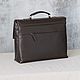 Order Men's leather briefcase 'Richard' (dark brown). DragonBags - Men's accessories. Livemaster. . Brief case Фото №3
