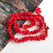 Материалы для творчества handmade. Livemaster - original item Coral Bamboo Beads thread 20 cm. Handmade.