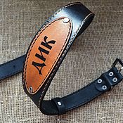 Зоотовары handmade. Livemaster - original item Personalized leather dog collar for large breeds with engraved No. №3. Handmade.