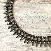 Necklace: Bundles of Czech beads included Celtic knot