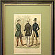 1851 год. Гравюра в раме Мода для джентльменов, Костюмы, Москва,  Фото №1