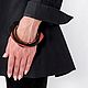 Bracelet made of wood black with red, Hard bracelet, Saratov,  Фото №1