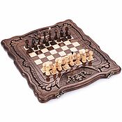 Активный отдых и развлечения handmade. Livemaster - original item Chess Backgammon carved 