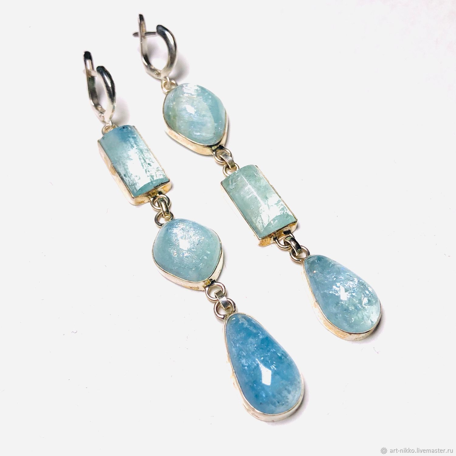 Аквамарин серьги, серебро – заказать на Ярмарке Мастеров – PUMY0RU ...