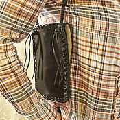 Сумки и аксессуары handmade. Livemaster - original item Leather wallet for carrying under the arm - black. Handmade.