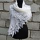 Order Scarf Fishue Bactus Openwork Shawl With Knitting Needles Katerina White. Yuliya Chernova. Livemaster. . Shawls Фото №3