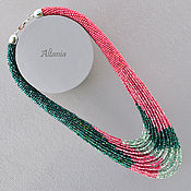 Украшения handmade. Livemaster - original item Fuchsia and emerald beaded necklace. Handmade.