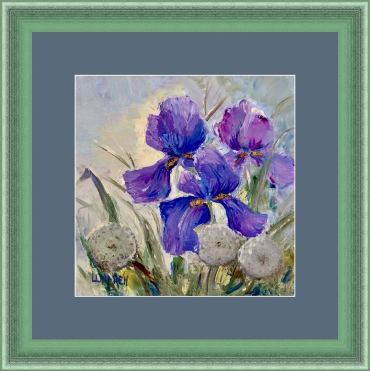 Картина маслом «Ирисы», летний пейзаж с цветами – заказать на Ярмарке ...