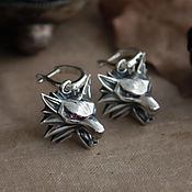Украшения handmade. Livemaster - original item Earrings Wolf. Witcher Earrings. The Witcher silver. Handmade.