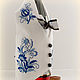Vest on a bottle of Gzhel motifs.Festive table. Bottles. Easy Stitches. Online shopping on My Livemaster.  Фото №2