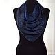 Silk scarf leopard print black gray blue silk jacquard. Shawls1. Silk scarves gift for Womans. My Livemaster. Фото №4