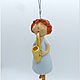 angel with saxophone. Bell. Ceramics, Bells, St. Petersburg,  Фото №1