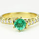 Modern Emerald Diamond Statement Ring, Bezel Set Diamond Accent Ring. Rings. JR Colombian Emeralds (JRemeralds). Online shopping on My Livemaster.  Фото №2
