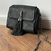Сумки и аксессуары handmade. Livemaster - original item Women`s leather bag black Python leather. Handmade.