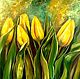 Interior painting on canvas with oil Yellow tulips, Pictures, Azov,  Фото №1